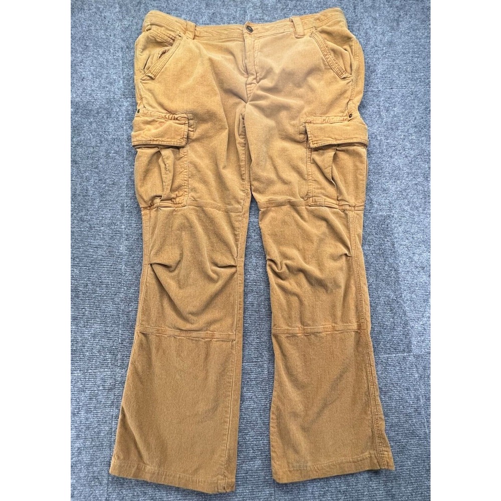 Jimmy Taverniti Streetwear Corduroy Cargo Pants Mens 34x31 Distress Faded Yellow
